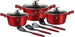 Berlinger Haus pannenset Burgundy aluminium zwart 10 delig - 5999108407727