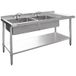 Vogue RVS Spoeltafel 2 bakken links 180 x 60 x 90 cm