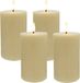 Merkloos Relaxdays LED-kaarsen - 4 stuks - 13 x Ø7,5 cm - beige