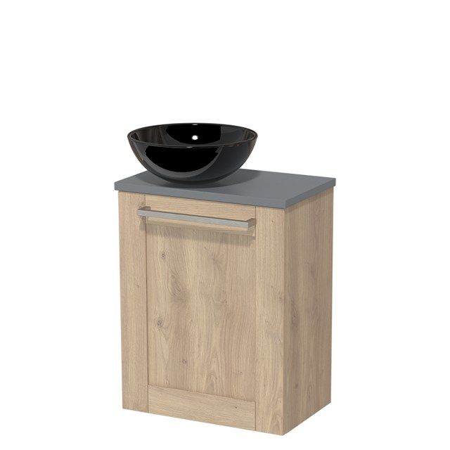 Maxaro Modulo Toiletmeubel 41 cm Lichtbruin Eiken Kader - Middengrijs Blad