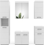 Vicco Meuble de salle de bain Luna, Blanc, 5 pièces