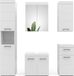 Vicco Meuble de salle de bain Luna, Blanc, 5 pièces