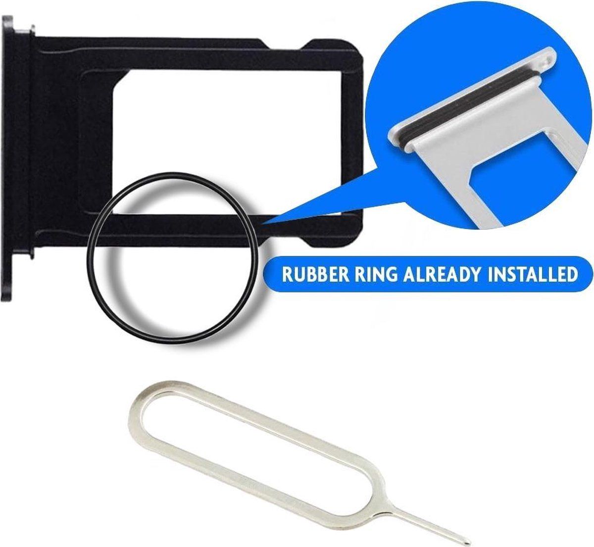 Mmobiel Sim Tray Kaart Houder Nano Slot voor iPhone 11 Pro / Pro Max (ZWART)