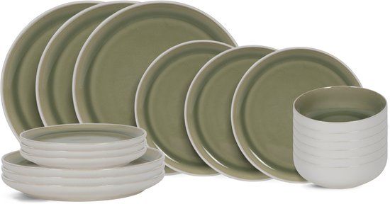 Cookinglife Serviesset Mos Groen 18-delig