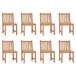 vidaXL Fauteuils de jardin 8 pièces teck massif