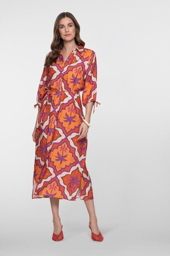 Geisha midi-jurk met tropische print - 67104-20