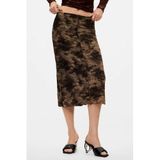 Desigual midi rok met print - bruin