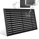 Deurmat buiten 50x80 cm, stevige entreemat met zwart aluminium frame, voetmat met borstelstructuur van polypropyleenvezels, duurzame buitenmat voor voordeur, terras of camping