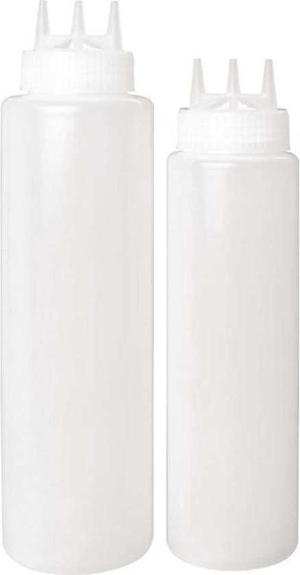 Vogue Portioneer Knijpfles - Transparant - 102cl - 3 Spuitmonden