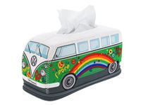 BRISA VW Collection Volkswagen T1 Bus Transporter Neopreen Tissue Box Houder- Peace/Groen