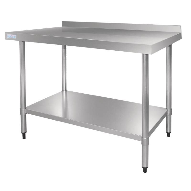 Vogue RVS werktafels met achteropstand 180cm