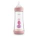 Chicco PERFECT 5 anti-color babyflessen, 300 ml, snelle vloeistof 4 maanden + zuignap van zachte siliconen, biofunctionele fles met Intui-Flow System 300 ml, roze