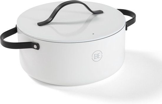 BE Living Braadpan met Deksel - Ø 28 cm - 7 L - Wit