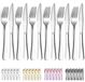 Omgoods - Ensemble de 12 couverts en acier pour steak, comprenant 6 couteaux et 6 fourchettes