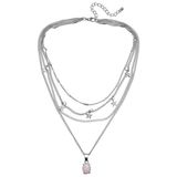 LGT JWLS Gelaagde dames ketting zilverkleurig Stars Stone