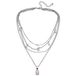 LGT JWLS Gelaagde dames ketting zilverkleurig Stars Stone