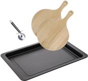 Fackelmann Pizzaset met Ovenbakplaat, 2 Pizzaplanken en Pizzasnijder