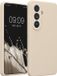 kwmobile hoesje geschikt voor Samsung Galaxy S26 - TPU backcover met siliconen coating - Smartphone case in mat crème