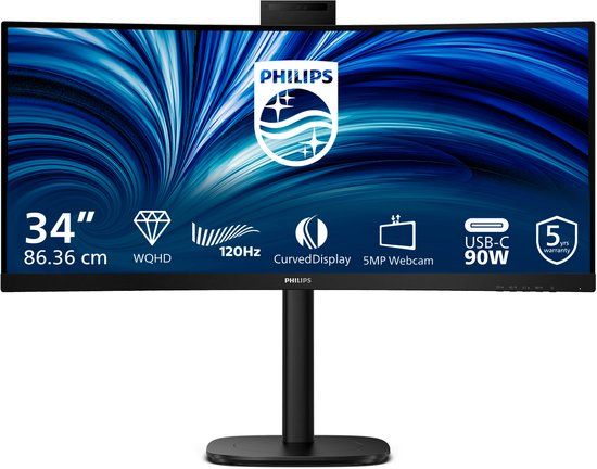 Philips 34B2U3600CH/00 computer monitor 86,4 cm (34") Wide Quad HD LCD Zwart