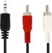 Avizar Câble audio Convient aux prises audio Jack 3,5 mm 3,5 mm mâle RCA, Noir