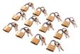 Amtech T0790 Messing kleine hangsloten met sleutels voor bagage, kluisjes, gereedschapskisten, kasten en sporttassen, 20 mm, 12-delig