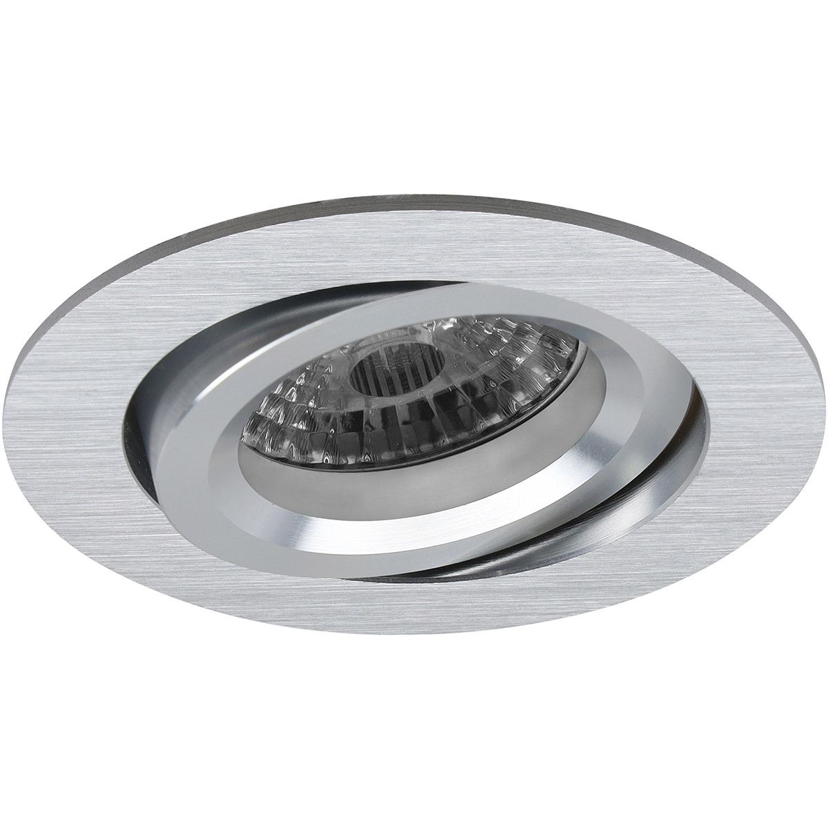 Pragmi Aerony Pro Inbouwspot Rond - GU10 - Mat Zilver - Kantelbaar - Ø82mm