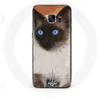 Maniacase Etui voor Samsung Galaxy S6 Siamees zwart wit blauwe ogen
