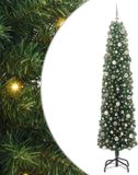 vidaXL Kunstkerstboom Groen 240 cm PVC en Staal en Kunststof