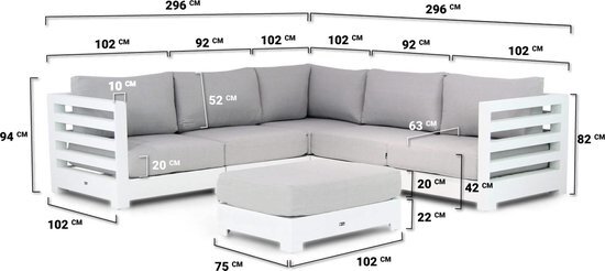 Santika Furniture Santika Phantom hoek loungeset 6-delig