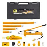 Hydraulische Autocarrosserie Hydraulische cilinder bouwset, draagbare hydraulische krik, 4/10/12 t | Autocarrosserie-reparatieset met opbergkoffer voor autoreparatie, framereparatie, werkplaats, landbouw