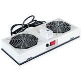 ROLINE ventilatie-unit met 2 ventilatoren, thermostaat, voor 19-inch wandbehuizing grijs