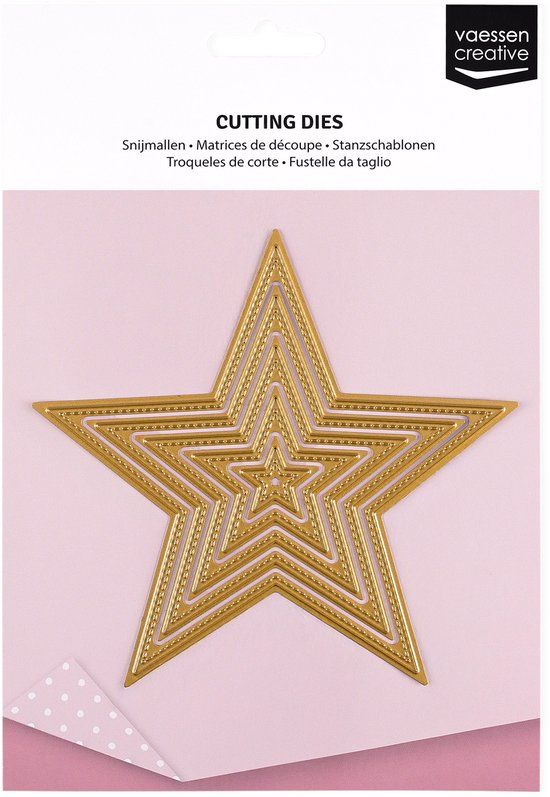 Nellie Snellen MFD137 - Snijmal Kerstmis - 5-punts Ster met Stiknaad - 109 x 115 mm