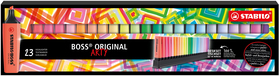 STABILO BOSS ORIGINAL ARTY Deskset - 23 Piece Highlighter Set (9 Neon + 14 Pastel Colors)