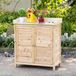 REDOM Armoire de jardin avec plan de travail - Double porte - Avec 2 étagères - Bois d'épicéa massif - Naturel - 83 x 40 x 92 cm
