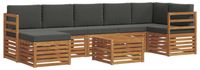 vidaXL 8-delige bankset van massief acaciahout, natuurlijk en antraciet, tuin, moderne bankset voor buiten, comfortabel terras, duurzame woonkamer en ontspanning