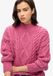 Superdry Gebreide Aran Kabeltrui met Polokraag Dames Sweaters Papaya Pink