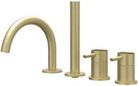 IVY Concord Badrandcombinatie 4-Gats Mengkraan met Draaibare Uitloop en Uittrekbare Handdouche - Geborsteld RVS 316 Mat Goud PVD