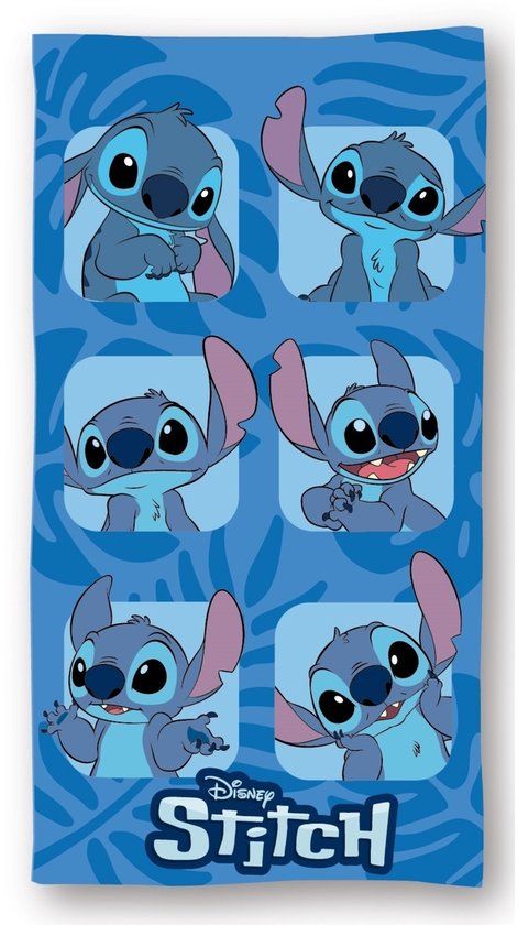 4KidsOnly Lilo & Stitch strandlaken Blauw Polyester 70 x 140 cm