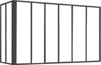 Vente-unique Hoekraam werkplaats van gepoedercoat aluminium - L180 x B60 x H105 cm - Zwart - BAYVIEW L 180 cm x H 105 cm x D 60 cm