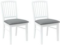 vidaXL Eetkamerstoelen 2 stuks Massief Rubberhout Wit 50 x 52,5 x 91 cm