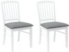 vidaXL Eetkamerstoelen 2 stuks Massief Rubberhout Wit 50 x 52,5 x 91 cm