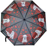 Coriex Keith Kimberlin - Paraplu - Hond met hart - Zwart - Polyester - 108 cm