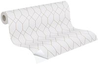 A.S. Création The Wallcover 385671 Zelfklevend Vliesbehang Geometrisch Wit Goud