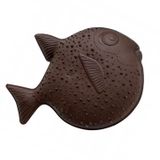 Tapis sensoriel en forme de poisson, marron, doux, 1 pièce