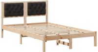 vidaXL Cadre de lit avec tête de lit Noir 135 x 190 cm Pin massif