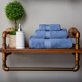 Superior Egyptische katoenen 3-delige handdoekenset, denimblauw