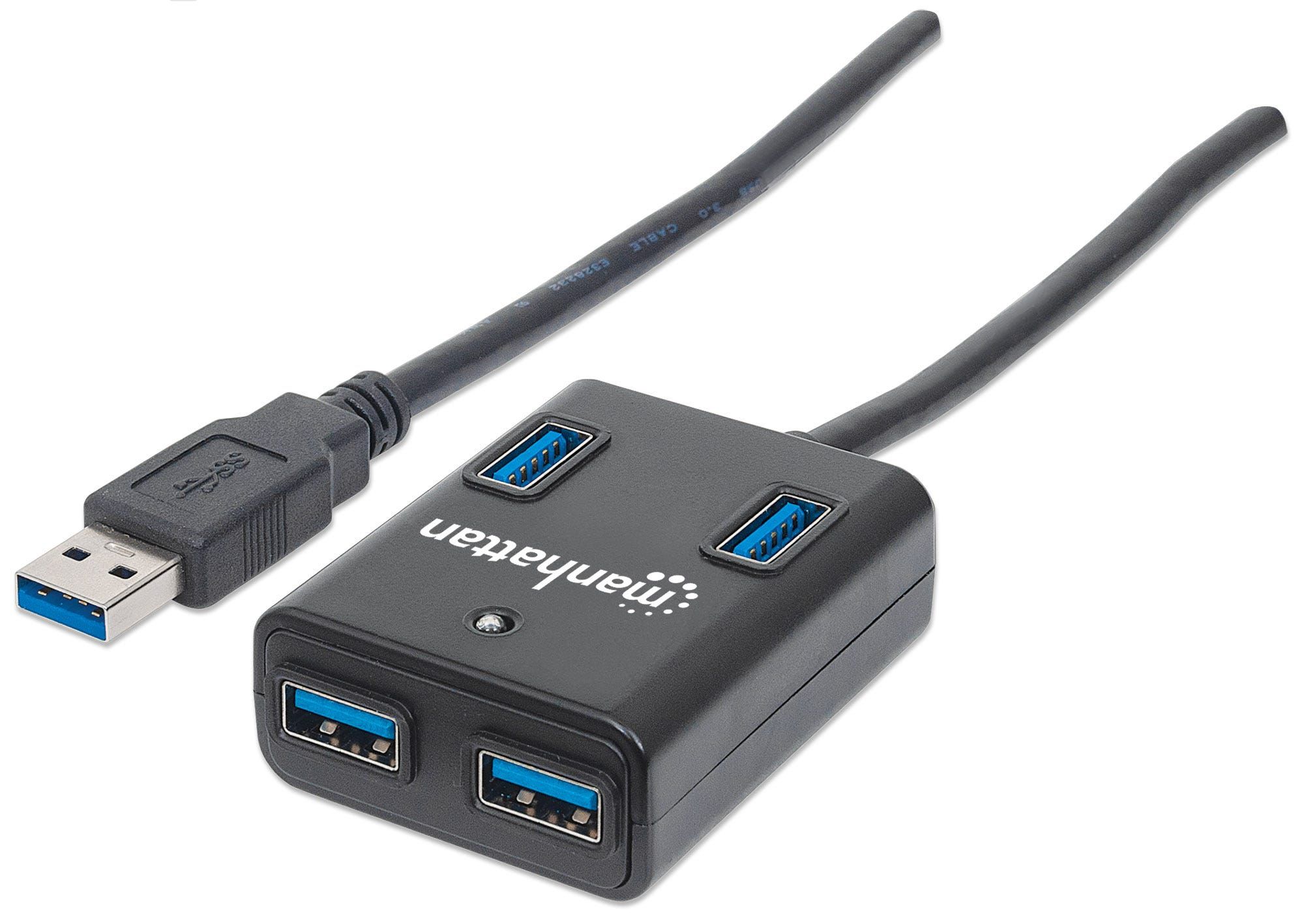 MANHATTAN USB-A 4-Port Hub - 4x USB-A, 5 Gbps, Black