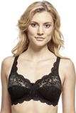 Susa SUSA Latina, beha voor dames, zonder beugel, met genaaide cups en in lengte verstelbare bandjes, ideale grip, haaksluiting, zwart (004), 85C