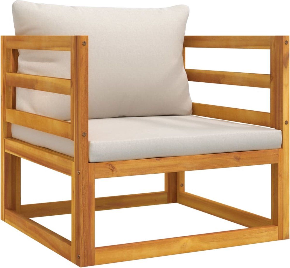 vidaXL 7-delige Loungeset met lichtgrijze kussens massief hout - bruin - 8720845746179