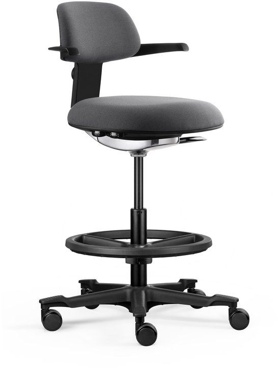 HJH Office TOP WORK 40 Werkstoel / Balie Stoel Donkergrijs